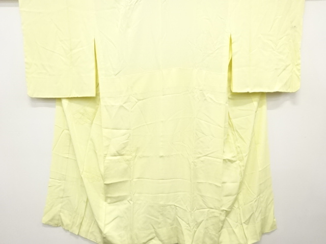 汕頭蘇州刺繍　地紙に枝花模様　単衣長襦袢